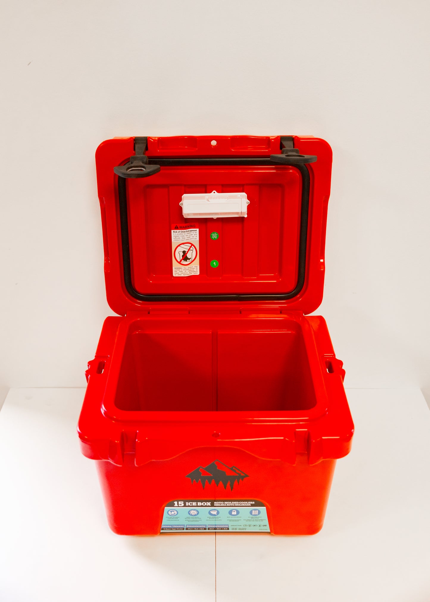 Red 15 qt cooler