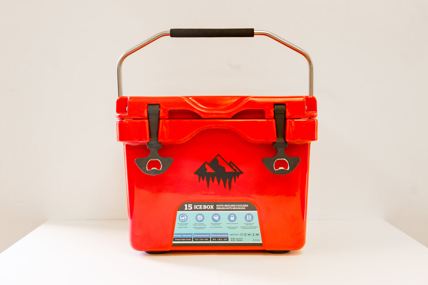 Red 15 qt cooler